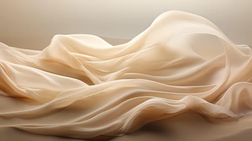 Flowing Silk Cloth Texture in Beige
