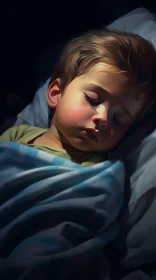 Sleeping Child Portrait on Bed