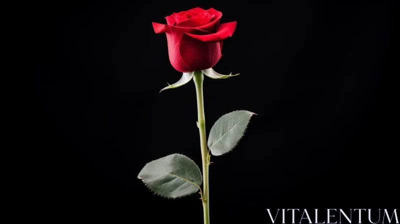 Red Rose in Full Bloom - Elegant Flower Photography AI Image