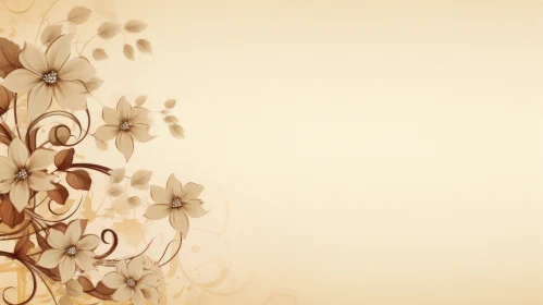 Soft Beige and Brown Floral Textured Background