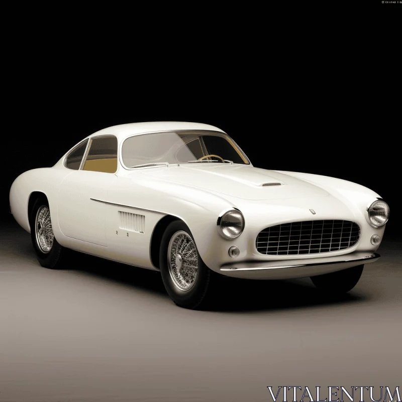 Vintage Sports Car: Classic Elegance in Black and White AI Image