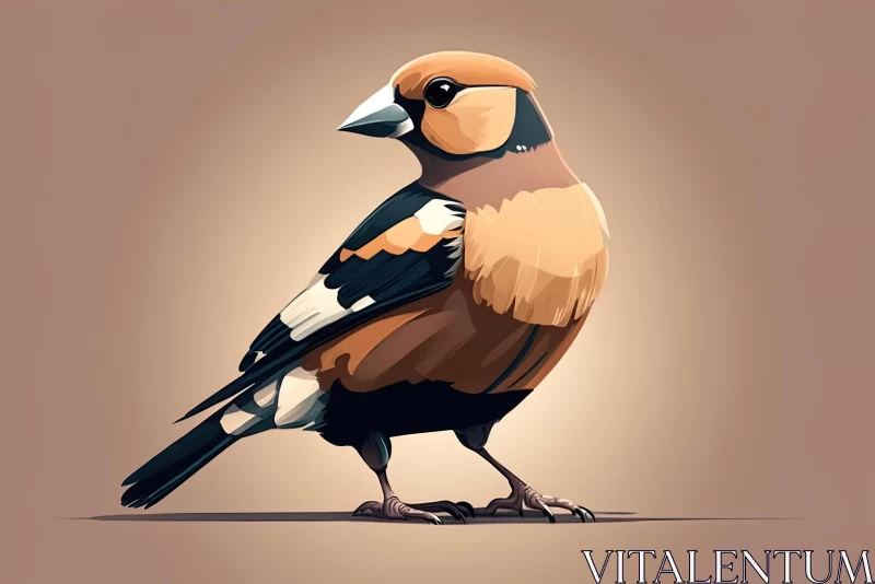 Captivating Bird Illustration with Cartoon Realism and Color Splash AI Image