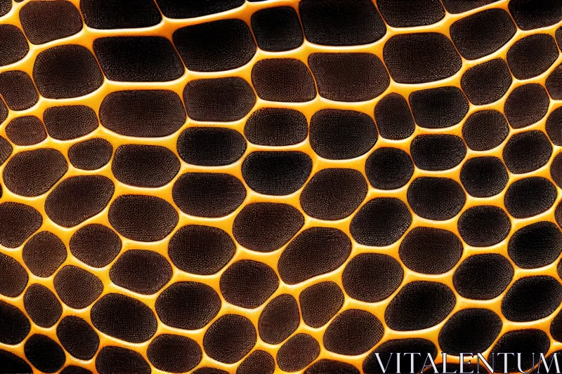 Captivating Orange and Black Cells Pattern | Organic Form AI Image