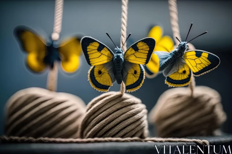 Delicate Yellow Butterfly Sculpture - Captivating Art AI Image