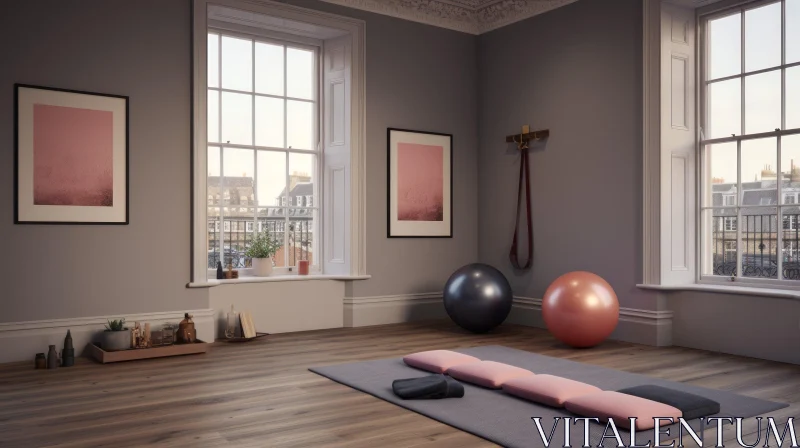 Peaceful Yoga Studio 3D Rendering AI Image