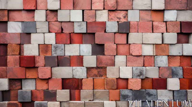 Colorful Brick Wall Pattern AI Image