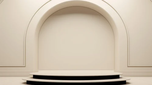 Empty Podium in Niche 3D Rendering