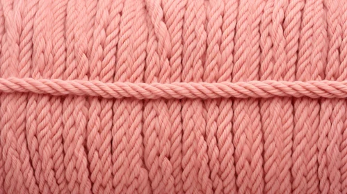 Pink Cotton Rope Texture Close-Up