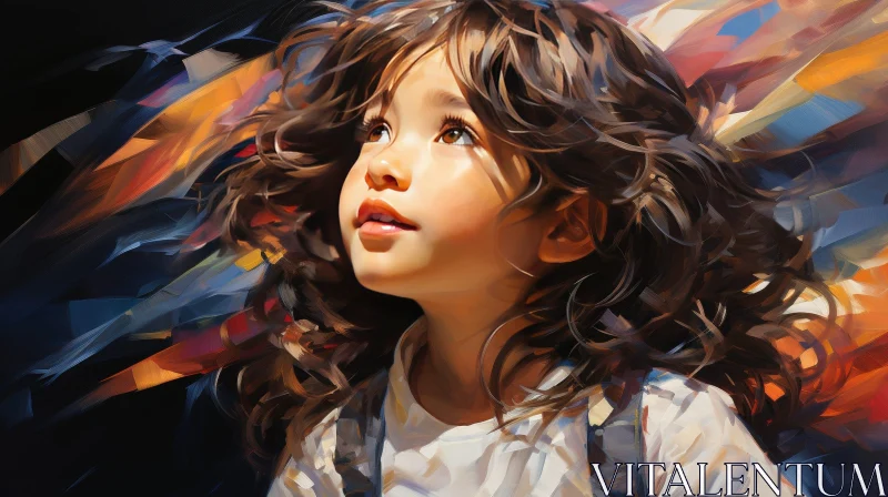 Young Girl Portrait in Wonder AI Image
