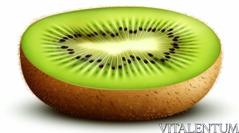 AI ART Fresh Kiwi Fruit Halved - Exotic Green Fruit Photo