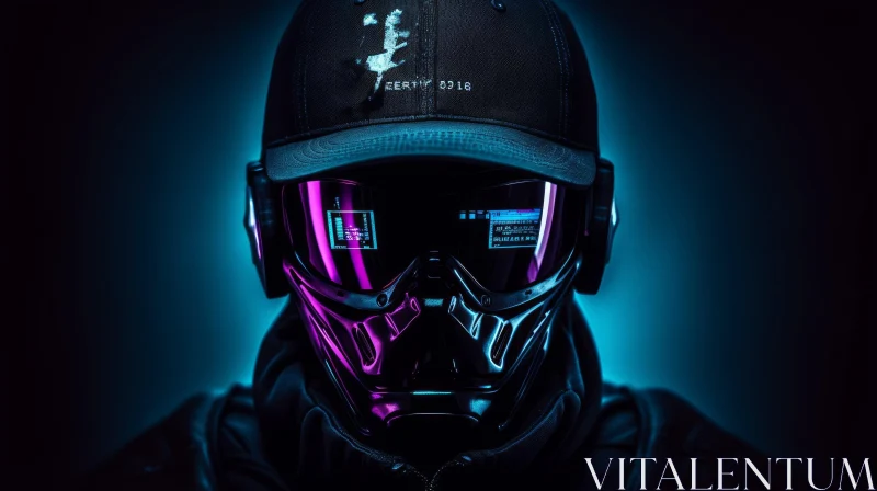 Futuristic Masked Person Portrait AI Image