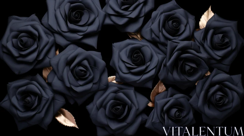 Dark and Moody Black Roses Photography AI Image