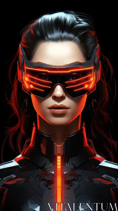 Futuristic Woman Portrait in Armor AI Image