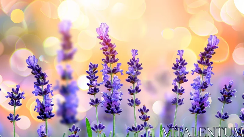 Tranquil Lavender Field Close-Up AI Image