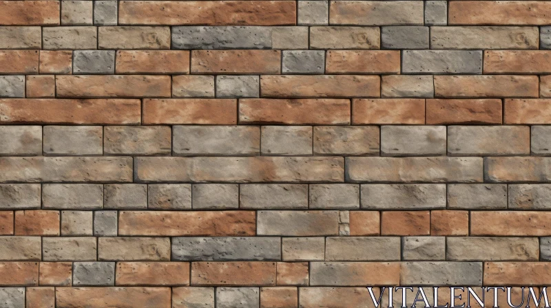 Brown and Gray Brick Wall Texture AI Image