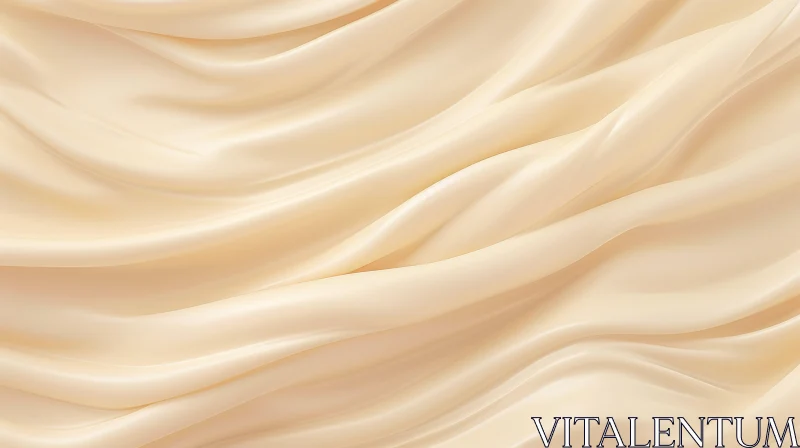 AI ART Cream Silk Fabric Close-Up - Luxury and Elegance