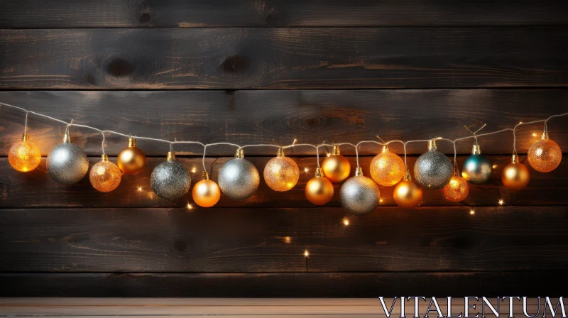 Festive Christmas Balls and Lights Decor AI Image
