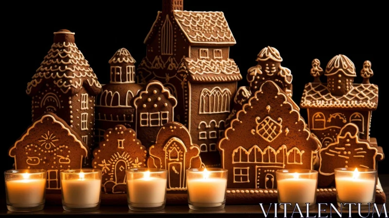 AI ART Intricate Gingerbread House Illuminated by Candlelight