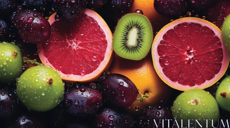 AI ART Colorful Variety of Fresh Fruits Close-up