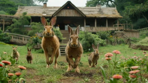 Enchanting Rabbits in Nature Setting
