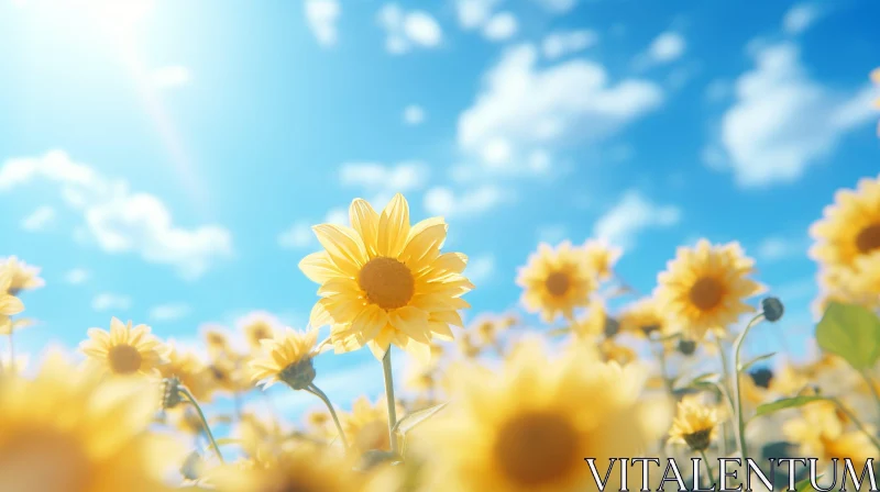 Sunflower Field Landscape: Stunning Nature View AI Image