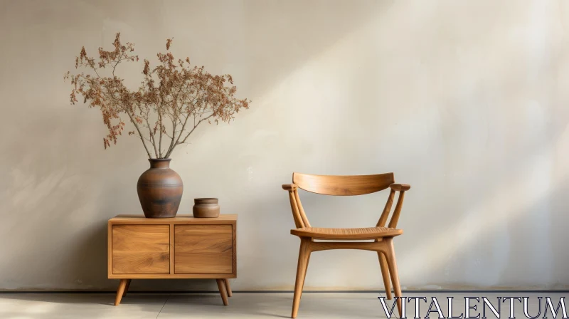 AI ART Cozy Wooden Furniture Room Scene