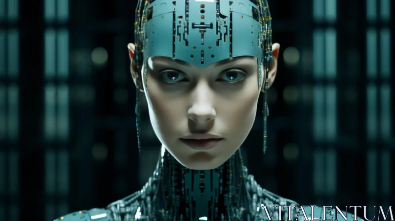 AI ART Female Cyborg Portrait