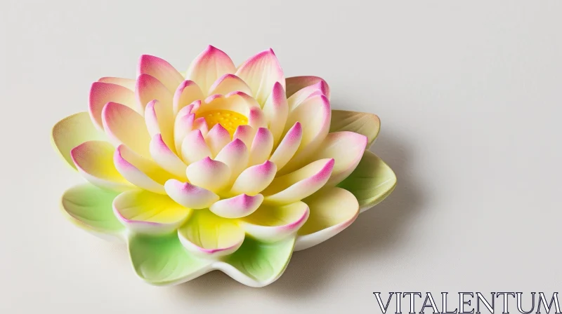 Exquisite Water Lily Flower in Pink and Yellow AI Image