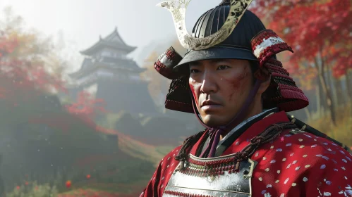 Samurai Portrait: Traditional Armor and Battle Ready Look