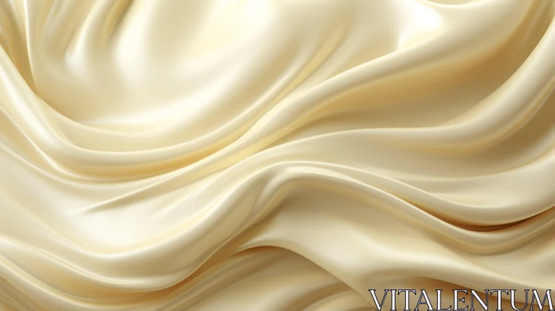 Elegant Cream Silk Fabric Close-Up AI Image