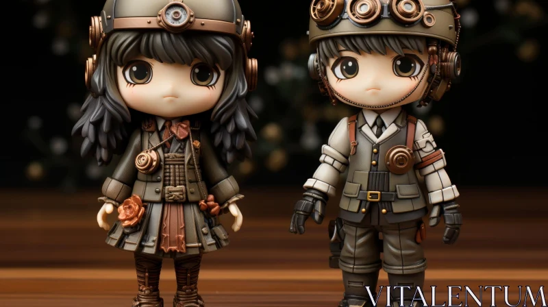 Steampunk Characters 3D Rendering AI Image