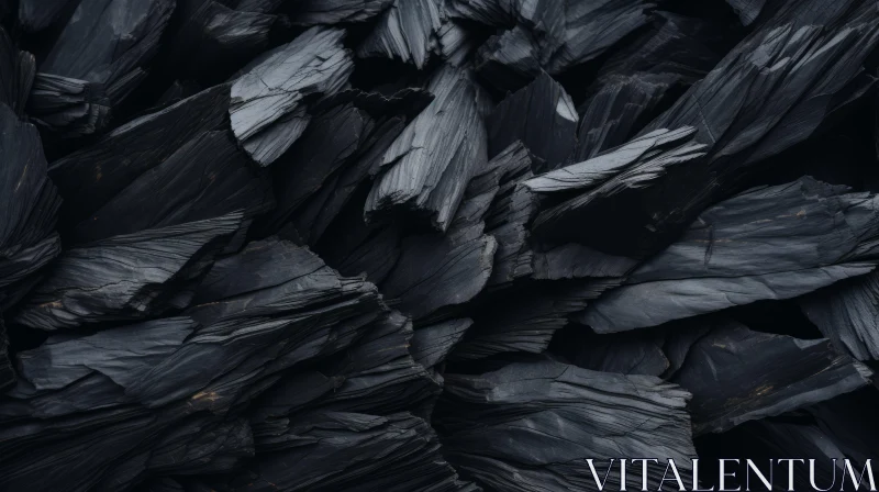 Close-Up Black Charcoal Texture AI Image
