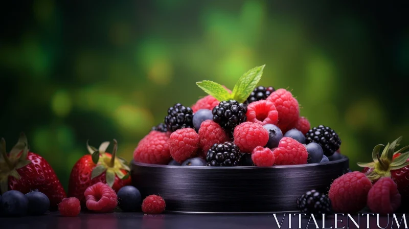 Delicious Berry Bowl Close-Up AI Image