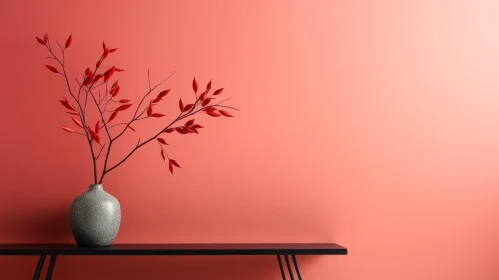 Elegant 3D Still Life Vase on Pink Background