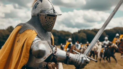 Medieval Knight in Battle AI Image