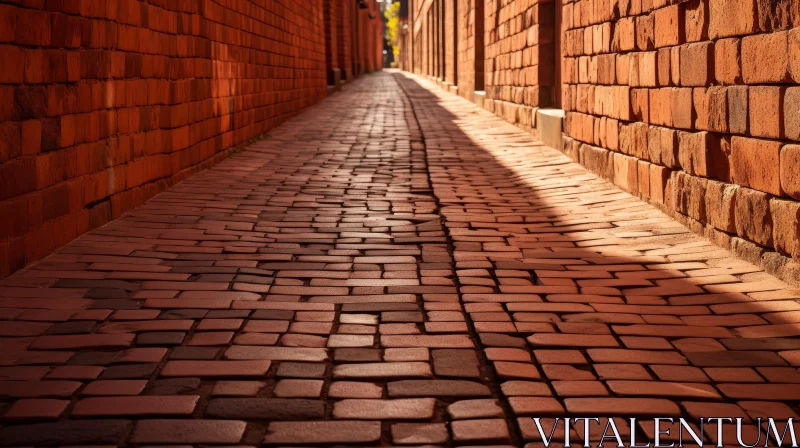 Sunlit Brick Alleyway Perspective AI Image