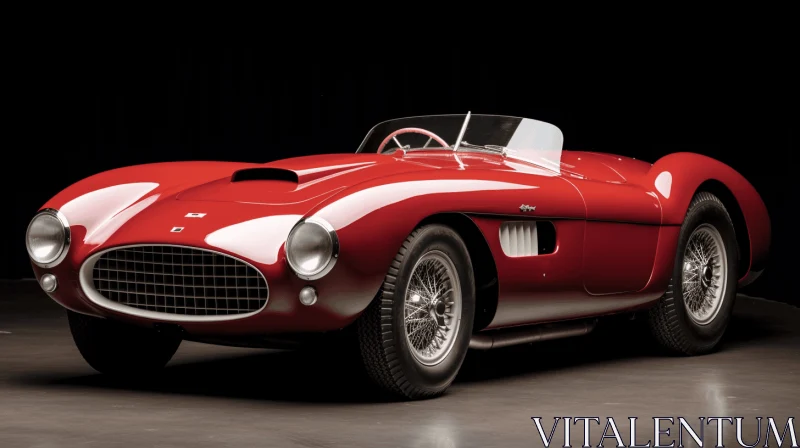 Vintage Ferrari Artwork: Dark Crimson and Light Beige Palette AI Image