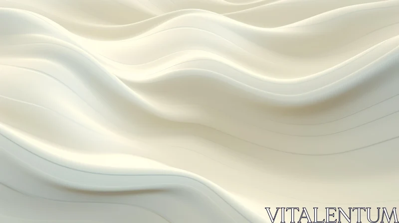 White Silky Wavy Surface - Abstract 3D Render AI Image