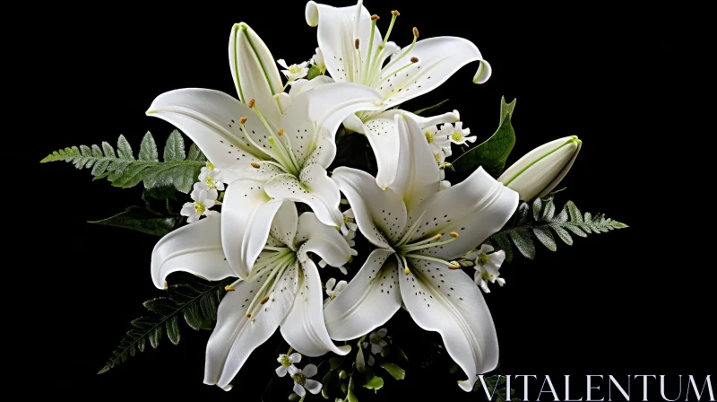 Elegant Bouquet of White Lilies - Nature's Beauty Captured AI Image