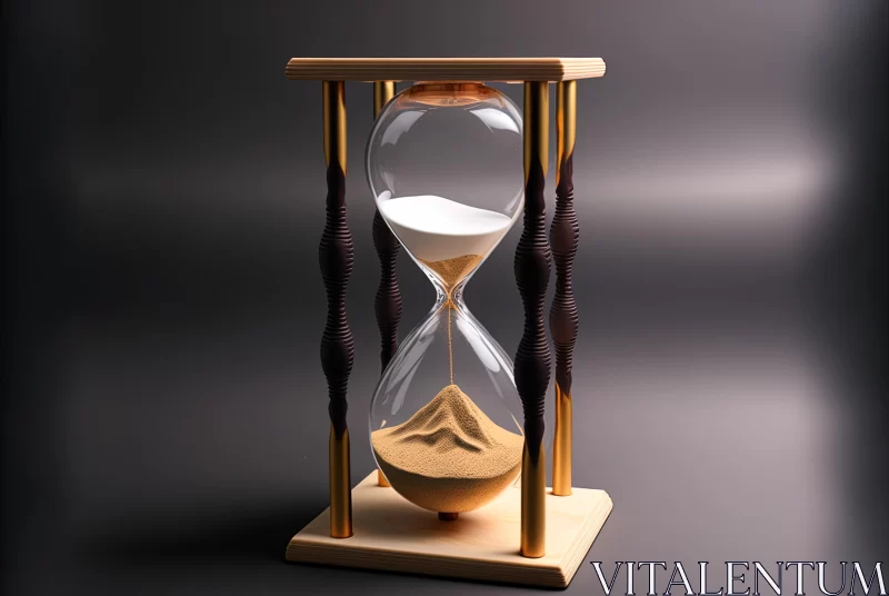 Golden Hourglass Sculpture: A Captivating Symbol of Time and Reflection AI Image