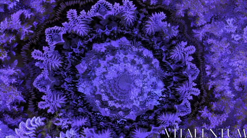 Blue and Purple Flowers Kaleidoscope - Calming Floral Artwork AI Image
