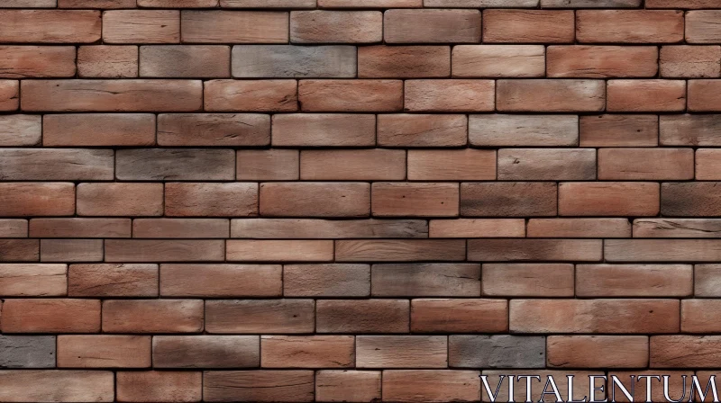 Weathered Brick Wall Texture - Stretcher Bond Pattern AI Image