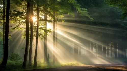 Enchanted Forest: Captivating Sunlight and Greenery
