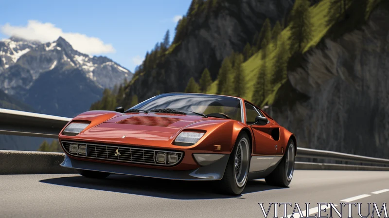 AI ART Extravagant Red Sports Car Driving Down a Mountain | Eerily Realistic