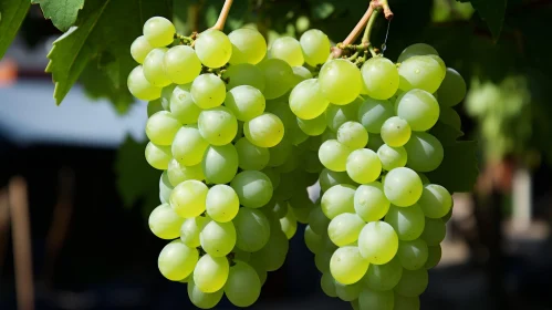 Green Grapes Vine with Dew - Nature's Beauty Captured