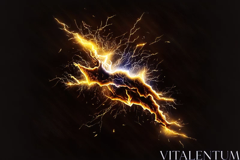 Captivating Fire and Lightning Artwork on Dark Background | Hyper-Detail AI Image
