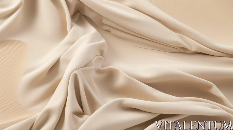 Elegant Beige Silk Fabric | Soft and Flowing Texture AI Image