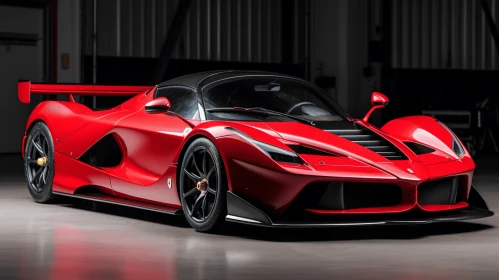 Captivating Ferrari Supercar in Red and Black | Solarizing Masterpiece