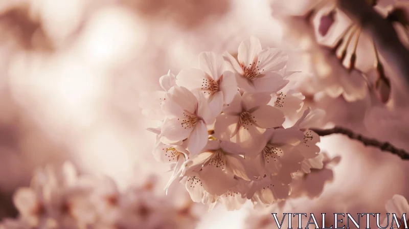 White Cherry Blossoms in Full Bloom - Spring Romance AI Image