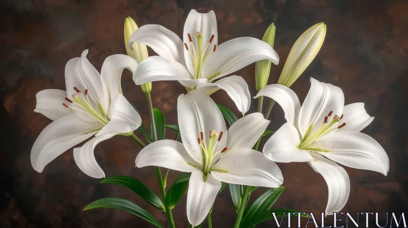 White Lilies Bouquet Photography AI Image